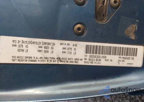 2003 Dodge Neon Sxt z USA, uszkodzony, nr VIN 1B3ES56C63D114520